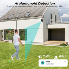 Ип камера ПТЗ камера са 2 социва и сиреном 4к 8к зоом