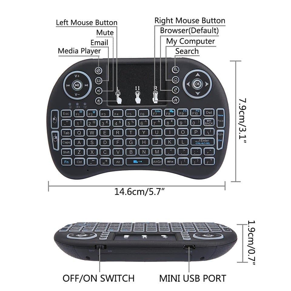 Bežična MINI TASTATURA sa RGB Osvetljenjem - Brzishop