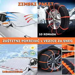 SUPER ZIMSKI PAKET ZAŠTITNI PREKIRIVAČ + SET 10 VEZICA ZA SNEG